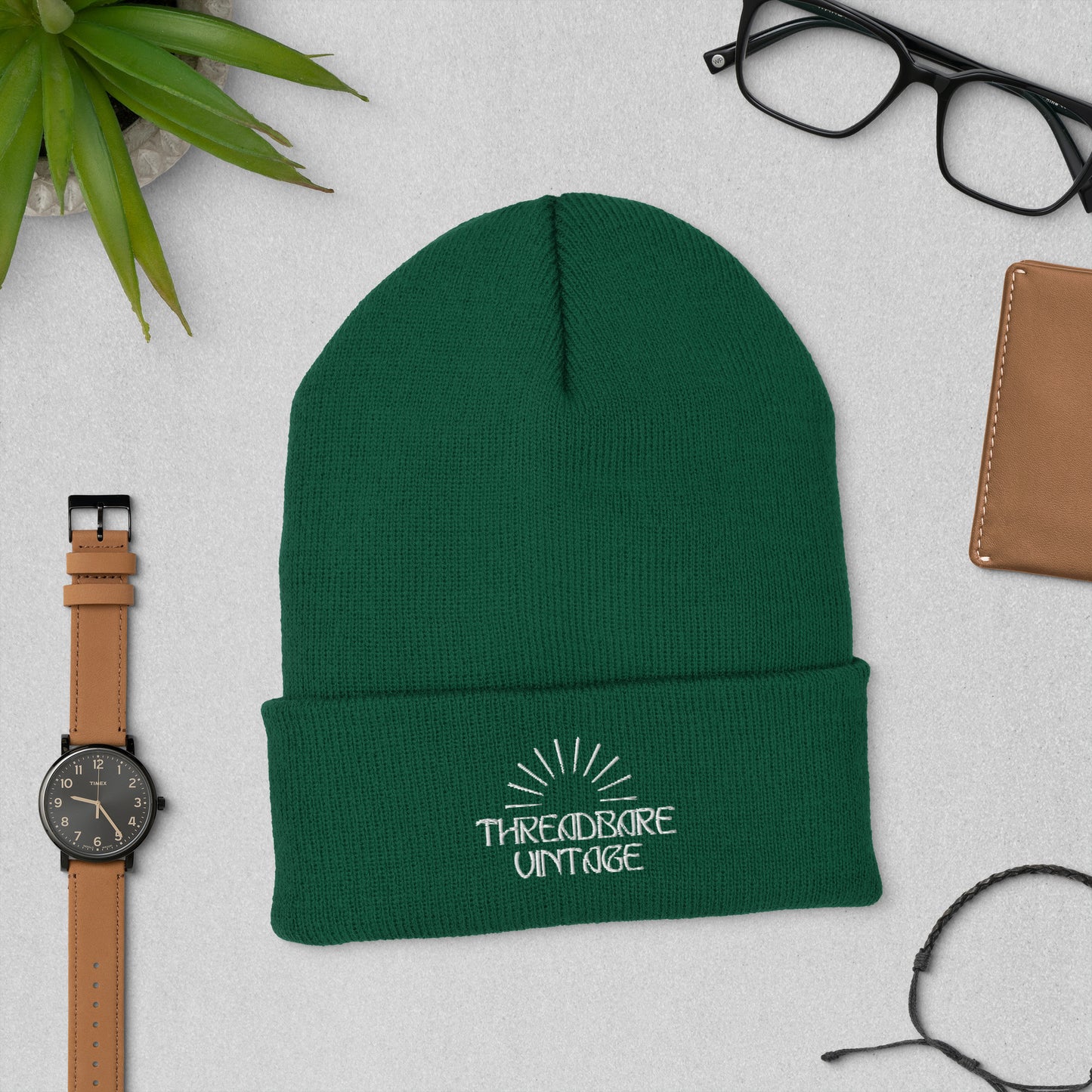 THREADBARE Collection | Threadbare Vintage Embroidered Cuffed Beanie